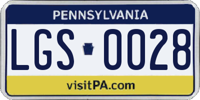 PA license plate LGS0028