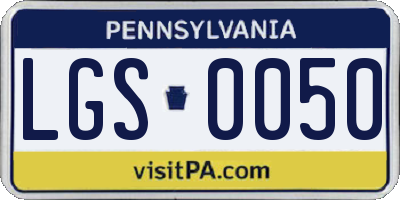 PA license plate LGS0050
