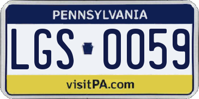 PA license plate LGS0059