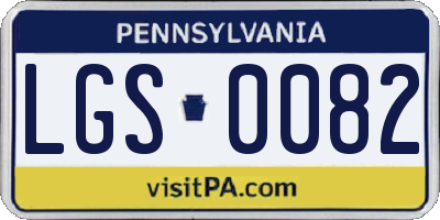 PA license plate LGS0082