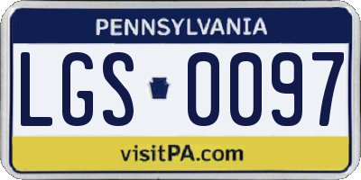 PA license plate LGS0097