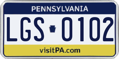PA license plate LGS0102