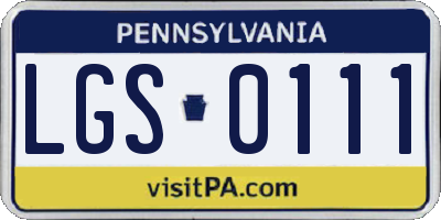 PA license plate LGS0111
