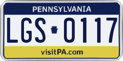 PA license plate LGS0117