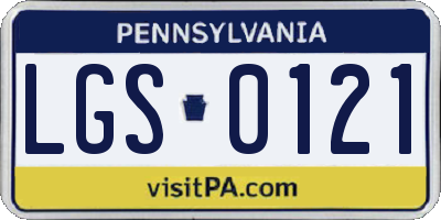 PA license plate LGS0121