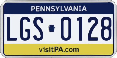 PA license plate LGS0128