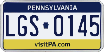 PA license plate LGS0145