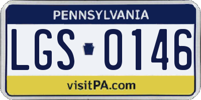 PA license plate LGS0146