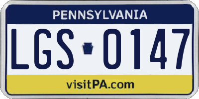 PA license plate LGS0147