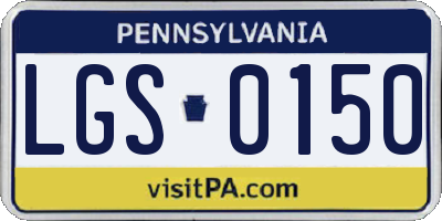 PA license plate LGS0150
