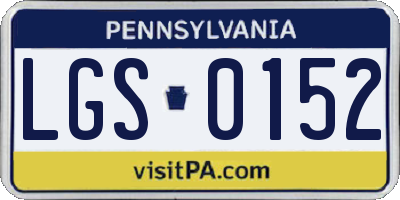 PA license plate LGS0152