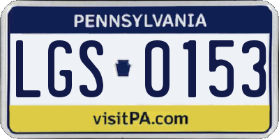 PA license plate LGS0153