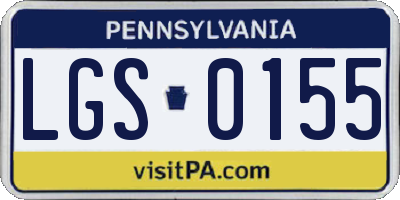 PA license plate LGS0155