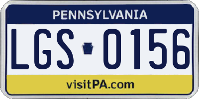 PA license plate LGS0156