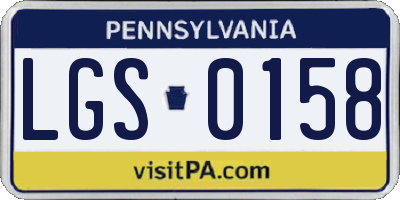 PA license plate LGS0158