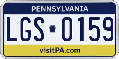 PA license plate LGS0159