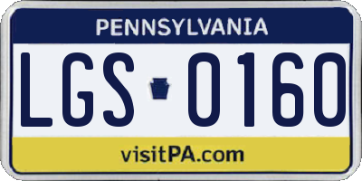 PA license plate LGS0160