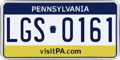 PA license plate LGS0161