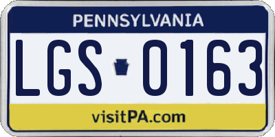 PA license plate LGS0163