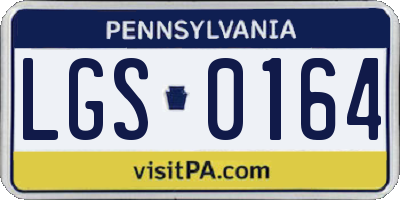 PA license plate LGS0164