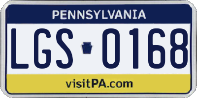 PA license plate LGS0168