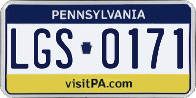 PA license plate LGS0171