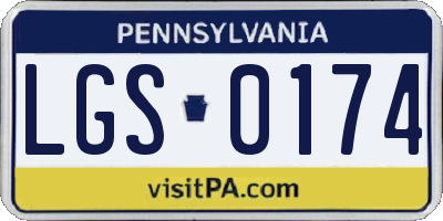 PA license plate LGS0174