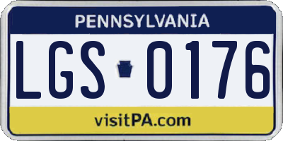 PA license plate LGS0176