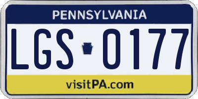 PA license plate LGS0177