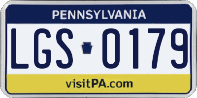 PA license plate LGS0179
