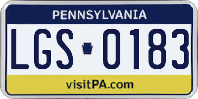 PA license plate LGS0183