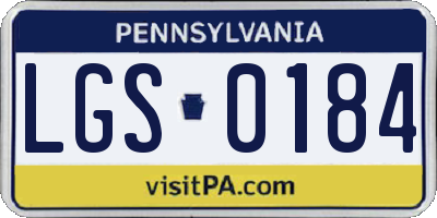 PA license plate LGS0184