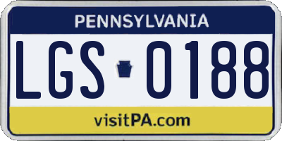 PA license plate LGS0188