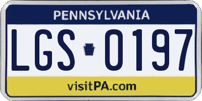 PA license plate LGS0197