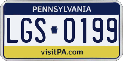 PA license plate LGS0199