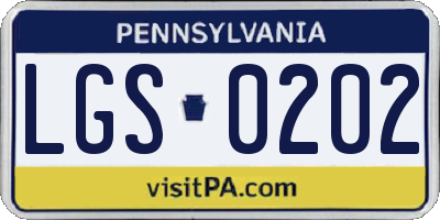 PA license plate LGS0202