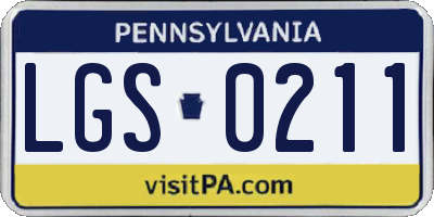 PA license plate LGS0211