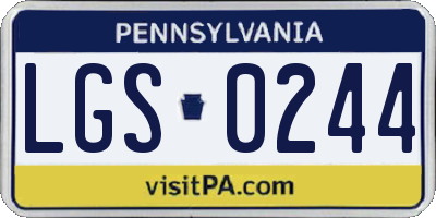 PA license plate LGS0244