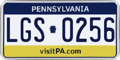 PA license plate LGS0256