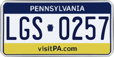 PA license plate LGS0257