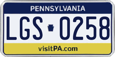 PA license plate LGS0258