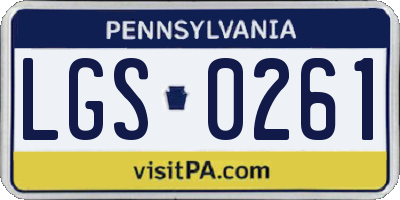 PA license plate LGS0261