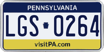 PA license plate LGS0264
