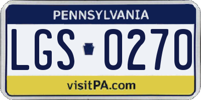 PA license plate LGS0270