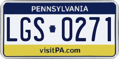 PA license plate LGS0271