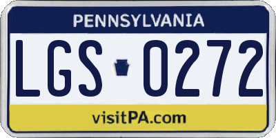 PA license plate LGS0272