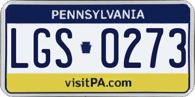 PA license plate LGS0273