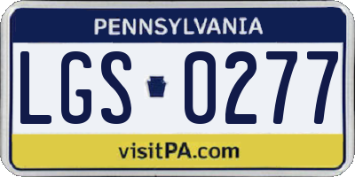 PA license plate LGS0277