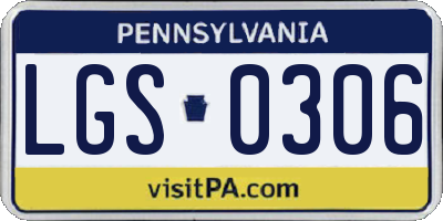 PA license plate LGS0306