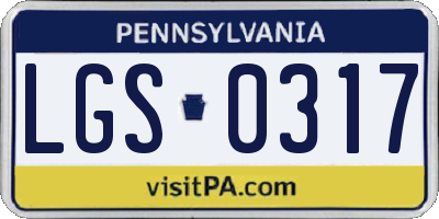 PA license plate LGS0317